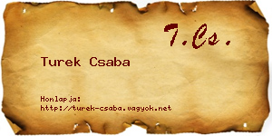 Turek Csaba névjegykártya